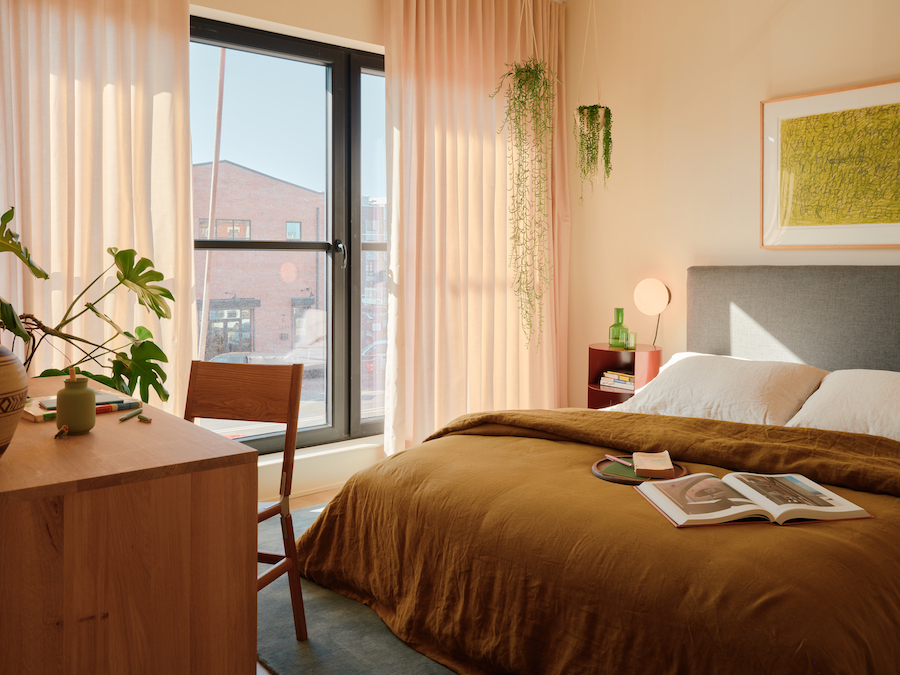 ray philly apartment profile model one-bedroom bedroom