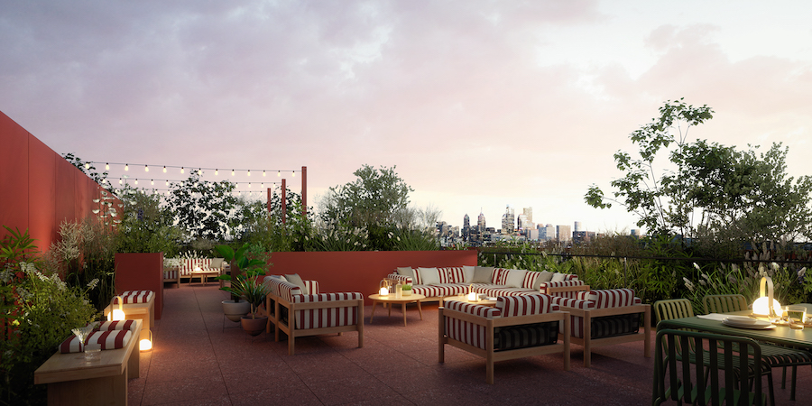 rendering of community roof deck