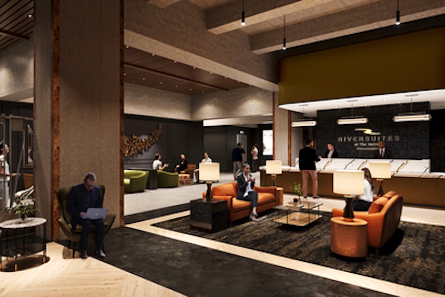 a rendering of the new philadelphia hotel from rivers casino in the fishtown section of philadelphia