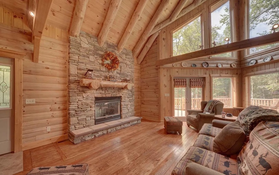 house for sale greentown contemporary log house living room