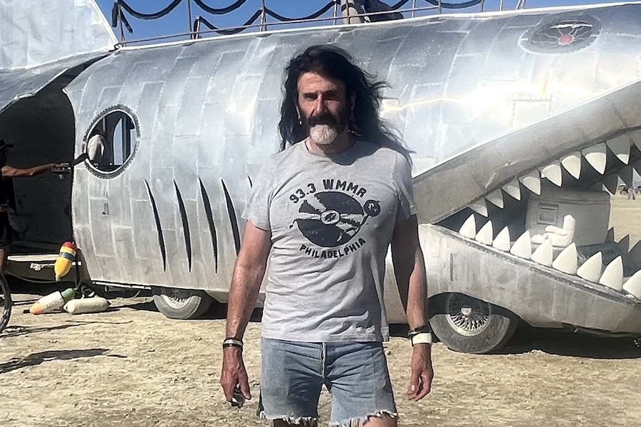 WMMR DJ Pierre Robert at the ill-fated 2023 Burning Man festival (photo courtesy of Pierre Robert)