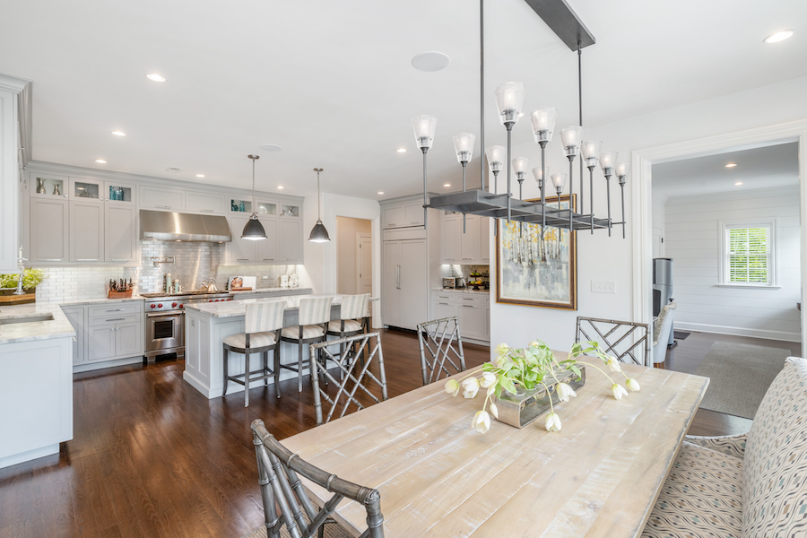 casual dining room and kitchen
