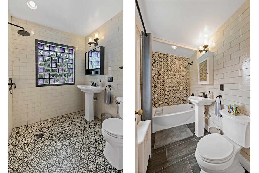 first and second floor bathrooms