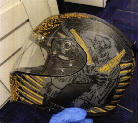 Police say this is the helmet Cody Heron was wearing