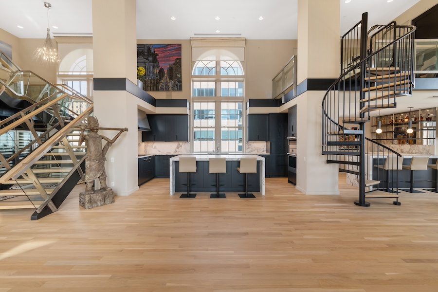 condo for sale rittenhouse square bi-level penthouse main living area