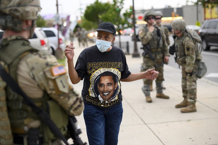 The National Guard in Cherelle Parker's district in Philadelphia in 2020