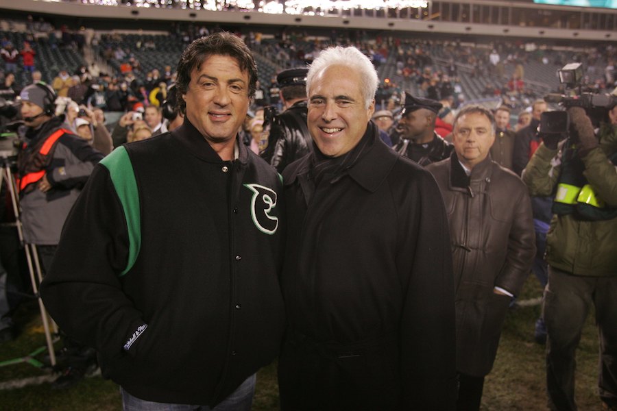 Jeffrey Lurie with Sylvester Stallone at an Eagles game in 2006 