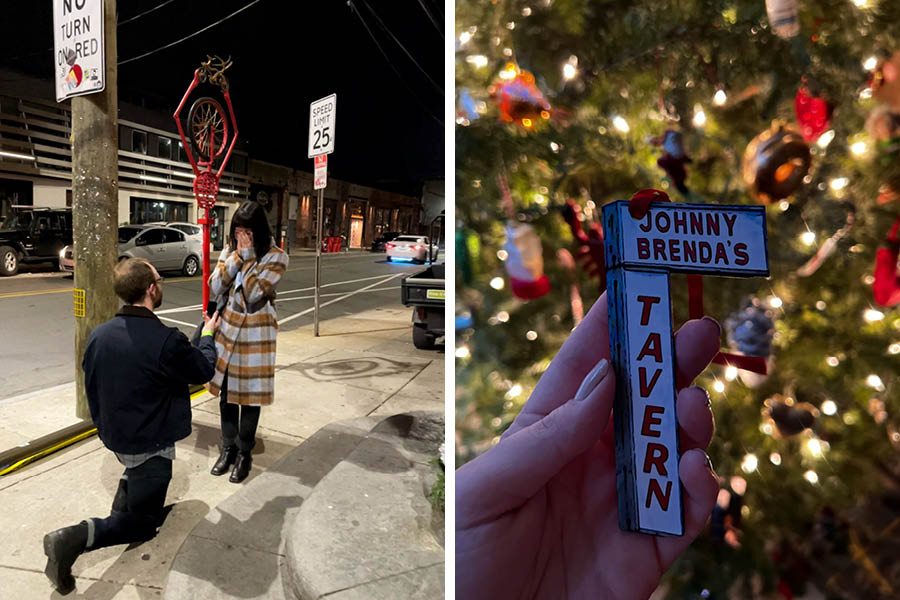 Kate McCann and Matteo Petrera at their Johnny Brenda’s engagement 