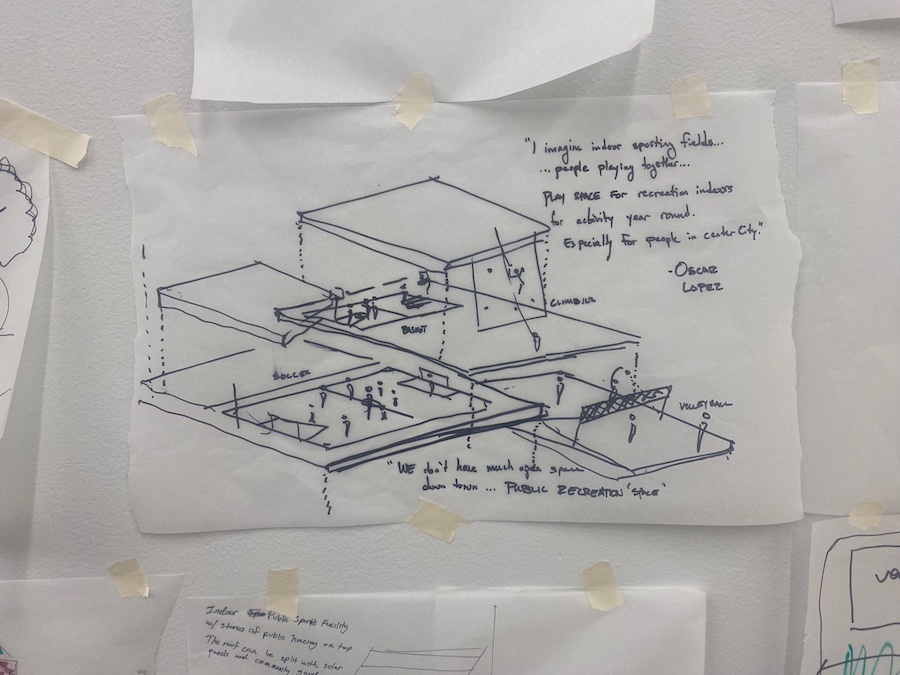 drawing showing rec center proposal
