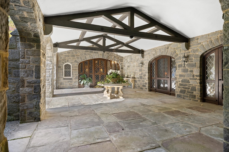 house for sale gladwyne english gothic revival front portico