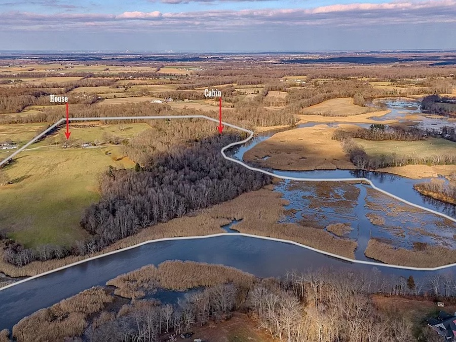 house for sale quinton creekside farmstead aerial view of property