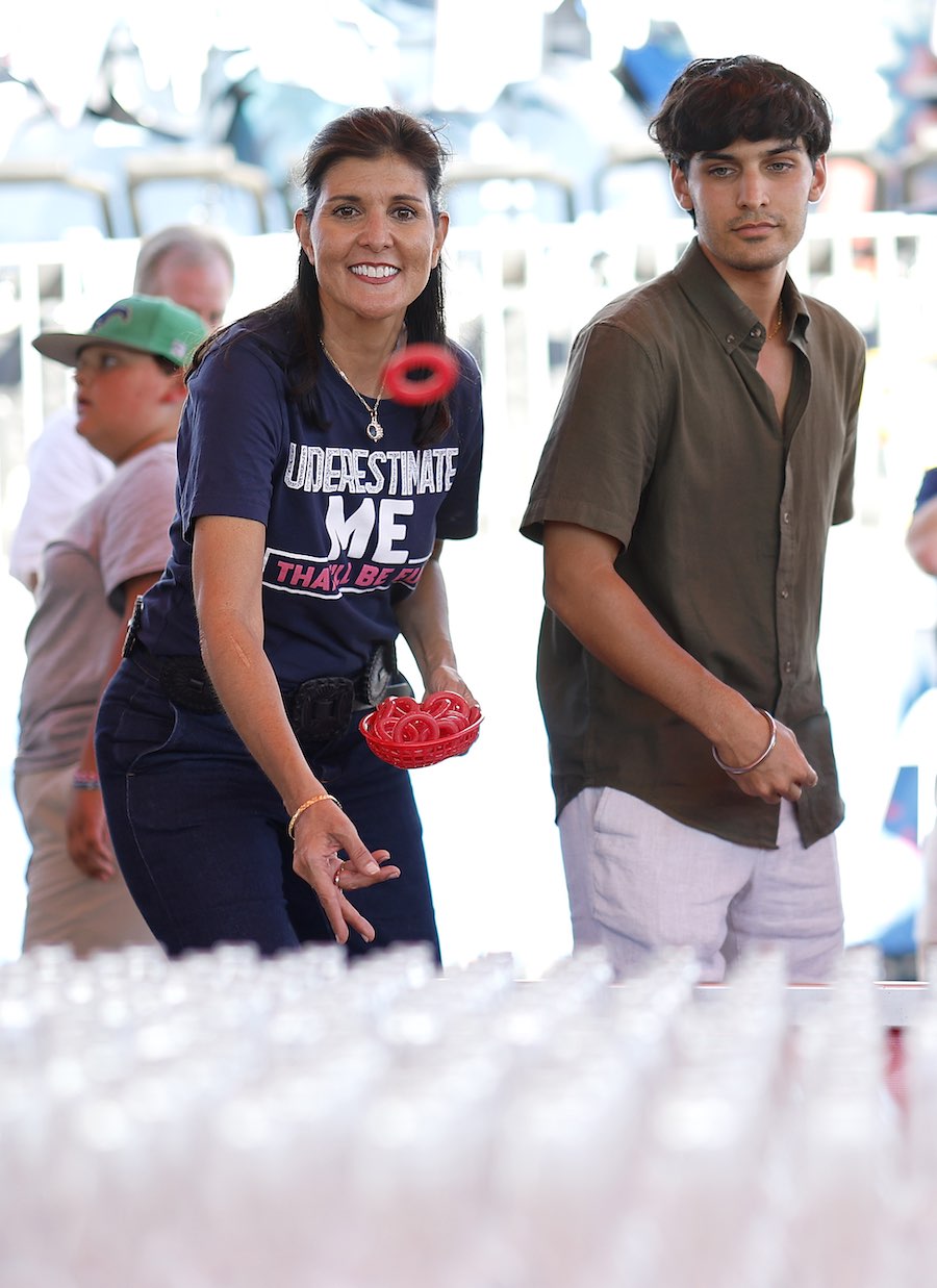 Nikki Haley and Nalin Haley at the Iowa State Fair in 2023