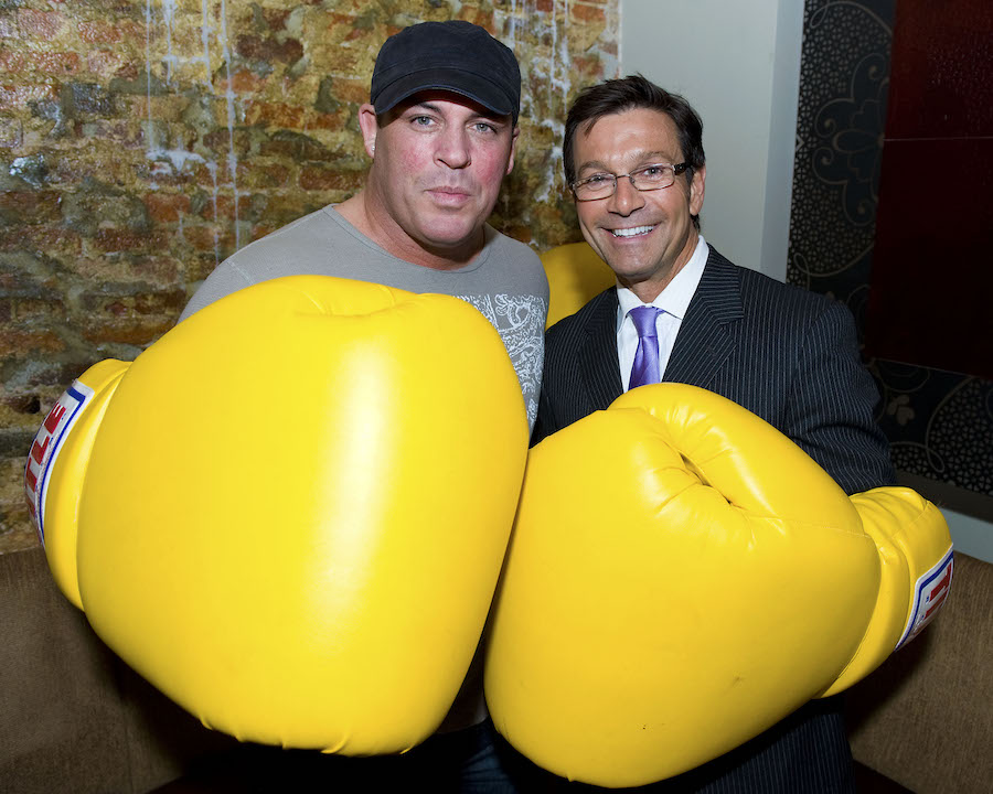 John Bolaris with admitted woman-beater Damon Feldman