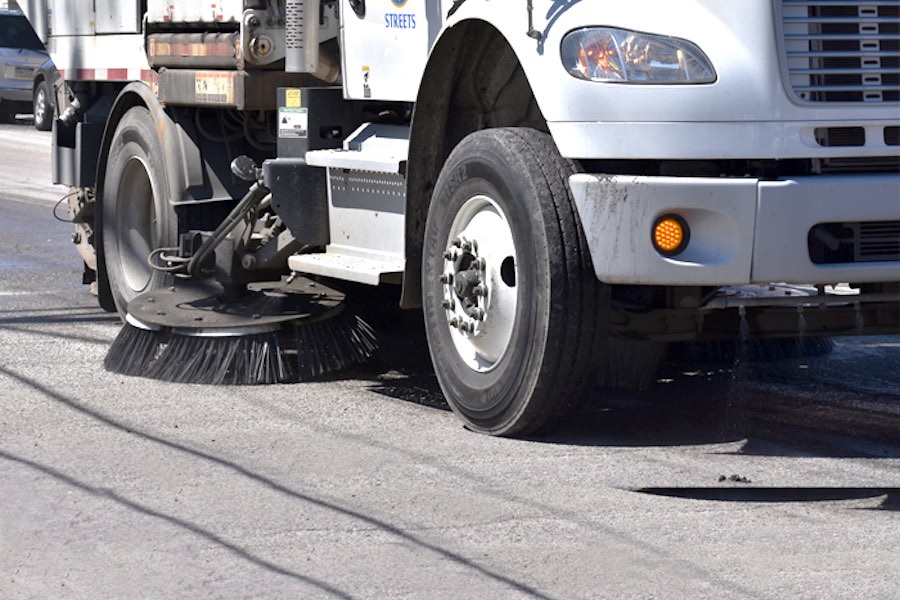 One of the vehicles used for street sweeping in Philadelphia