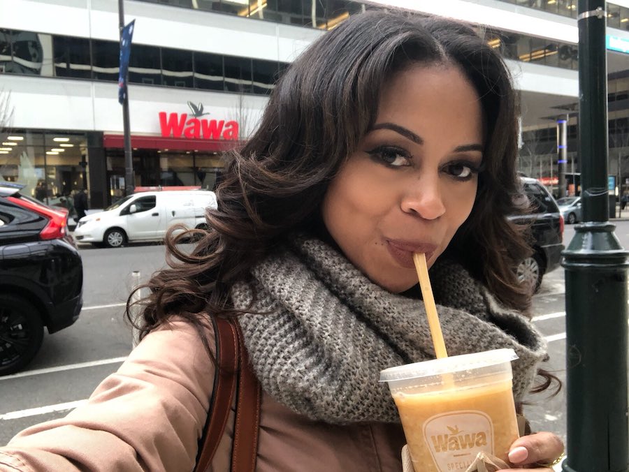 Alex Holley showing off one of her favorite Wawa menu items back in 2018