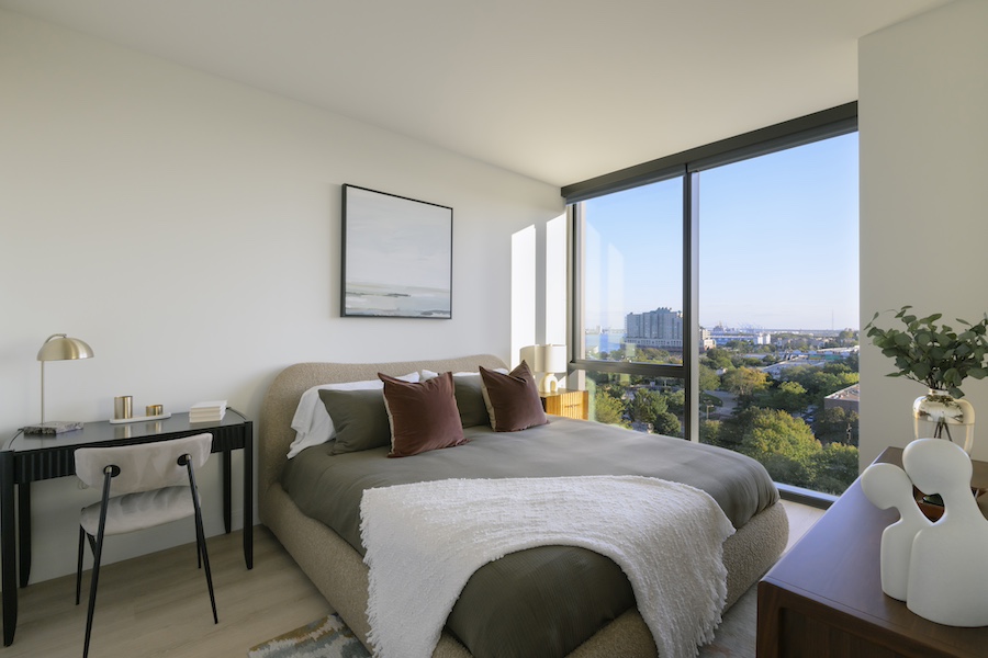 A model unit bedroom