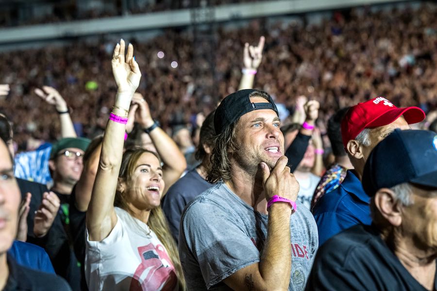 Rolling Stones fans inside the Linc in South Philadelphia