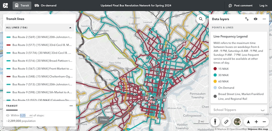 septa bus revolution analysis recommended network