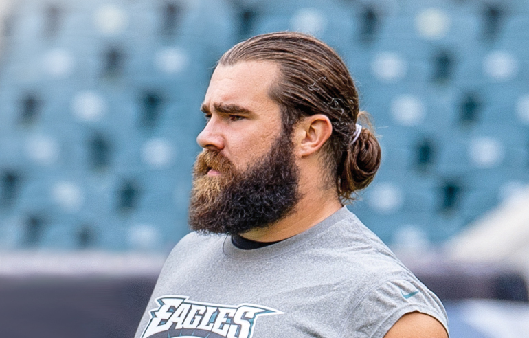 jason kelce hair man bun