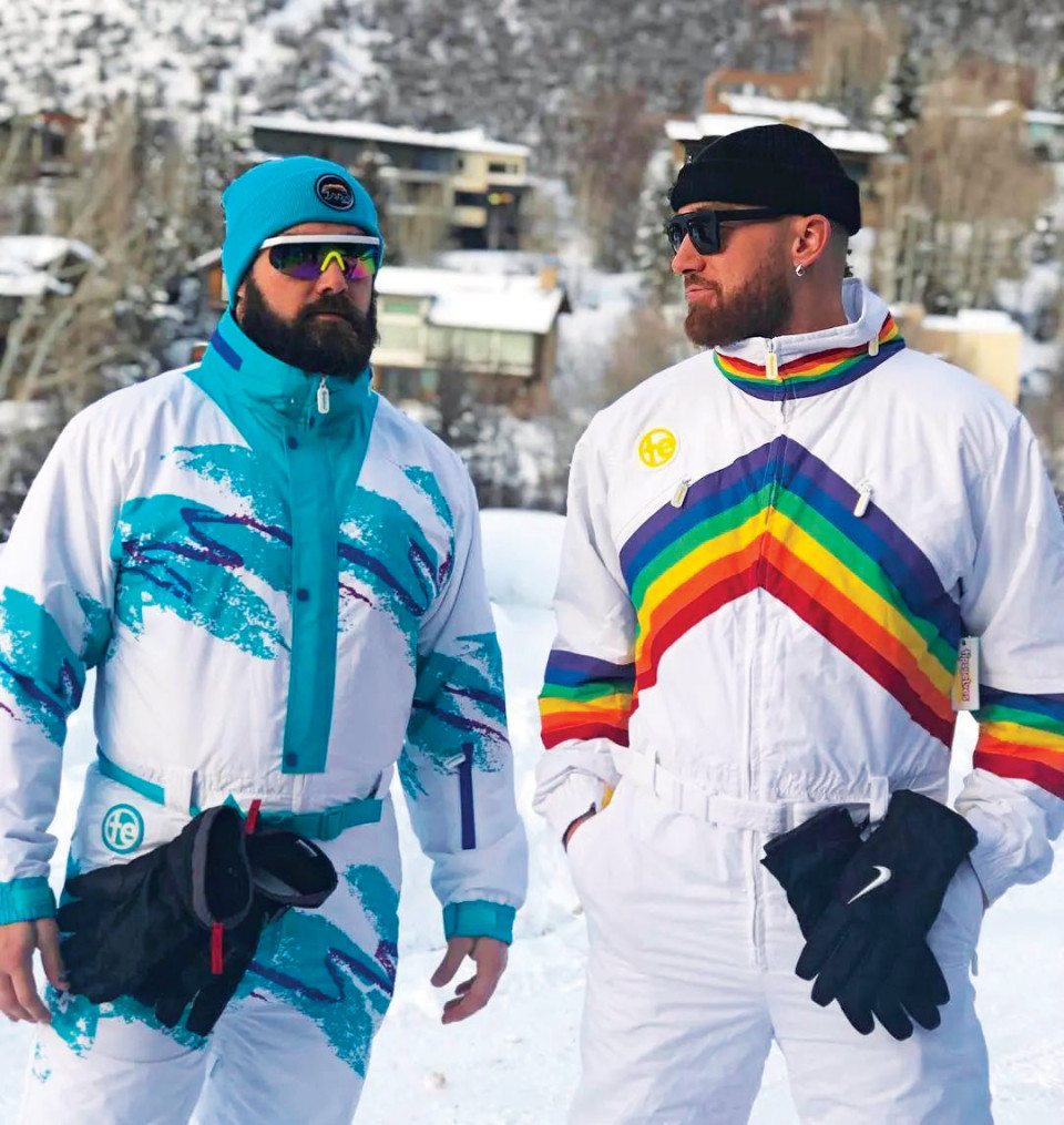 jason kelce fashion outfits skisuits travis kelce