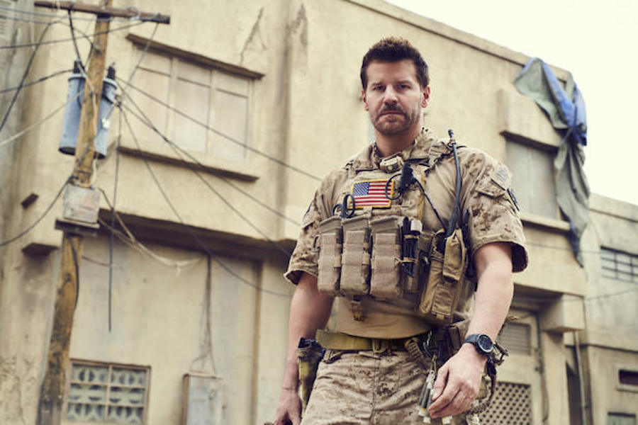 Actor David Boreanaz, whose dad is veteran Philadelphia television broadcaster Dave Roberts, in a promotional image from his TV show SEAL Team