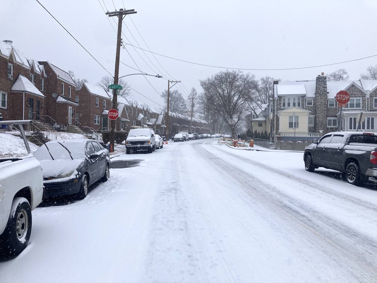 A Philadelphia Snowmageddon: A deserted Philadelphia street during Monday's "weather event."