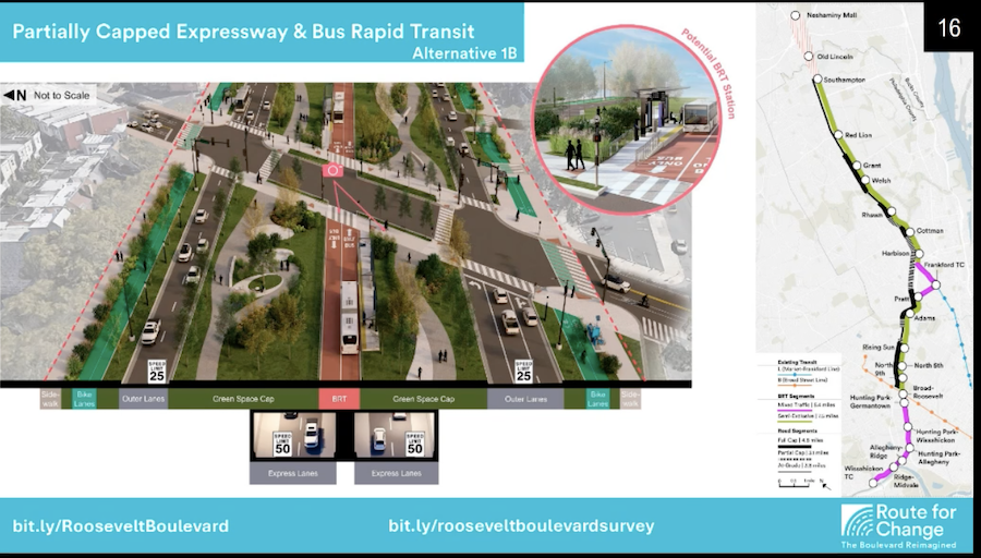 route for change town hall brt option one