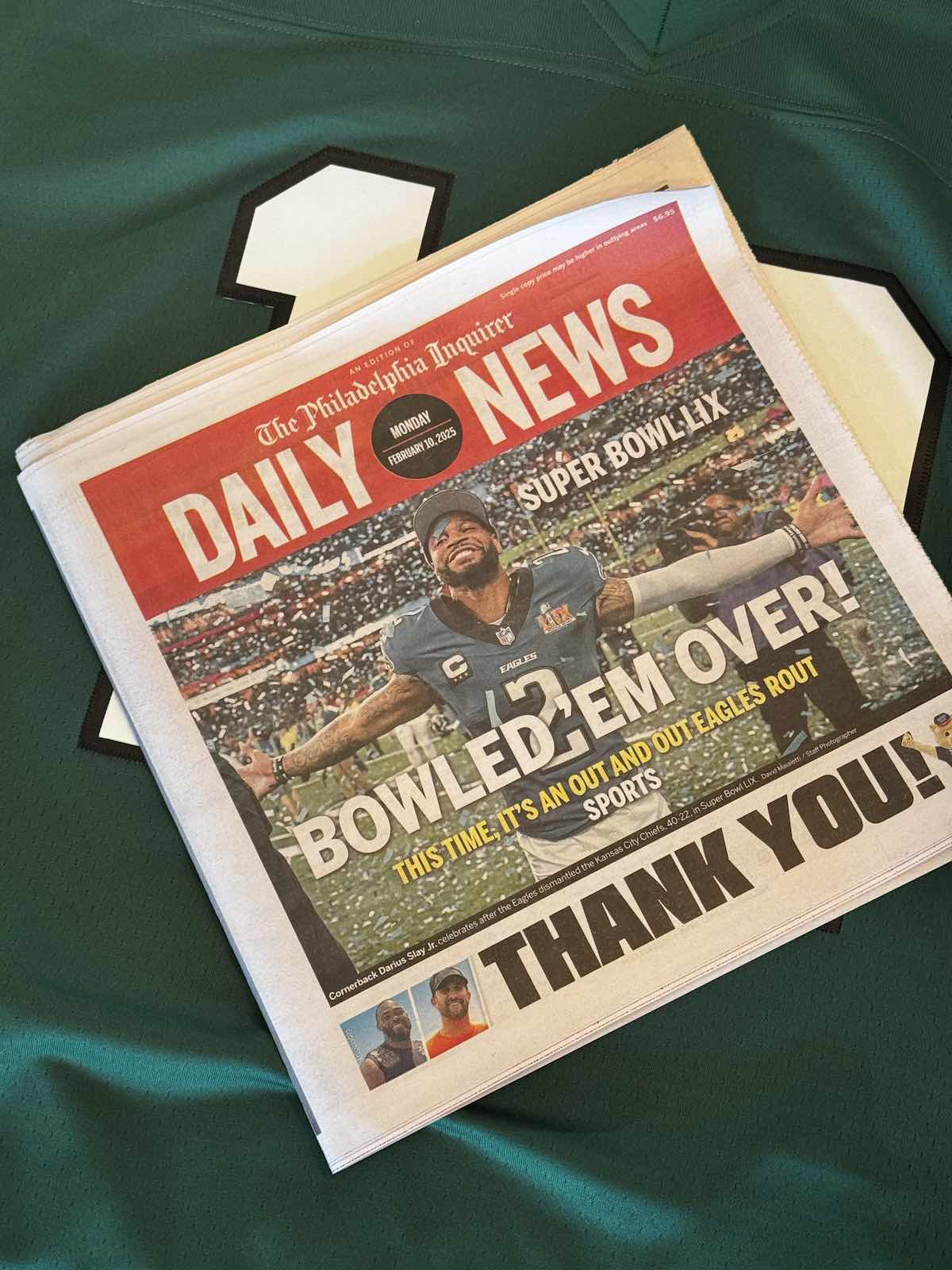 The $6.95 post-Super Bowl edition of Philadelphia's <em>Daily News</em> newspaper