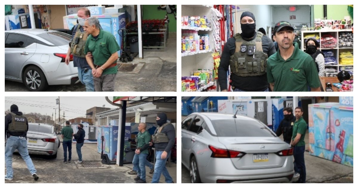 ICE agents and those arrested during ICE arrests the other day at Brazilian store Jumbo Meat Markets in Northeast Philadelphia