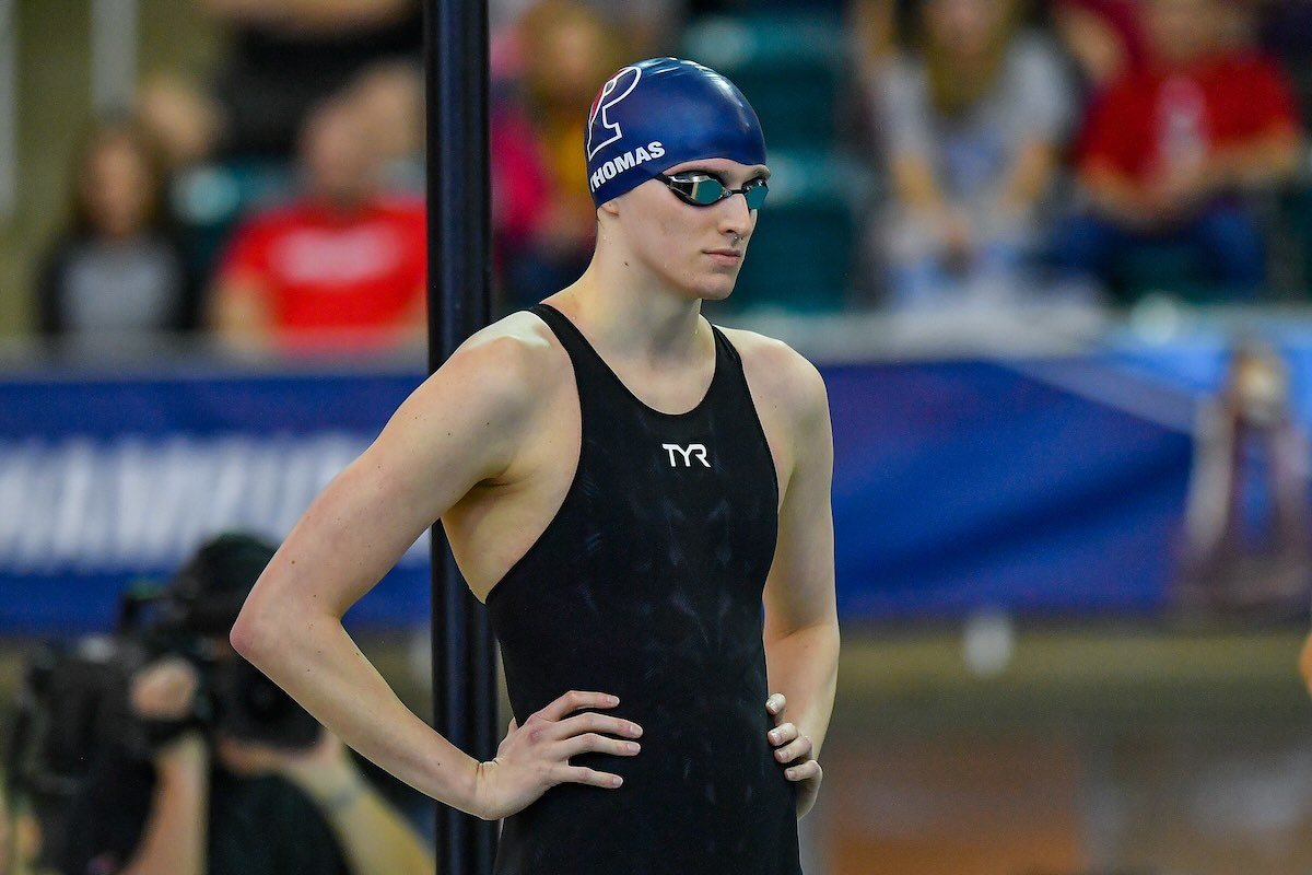 Transgender swimmer Lia Thomas competing for the University of Pennsylvania, where she is a senior