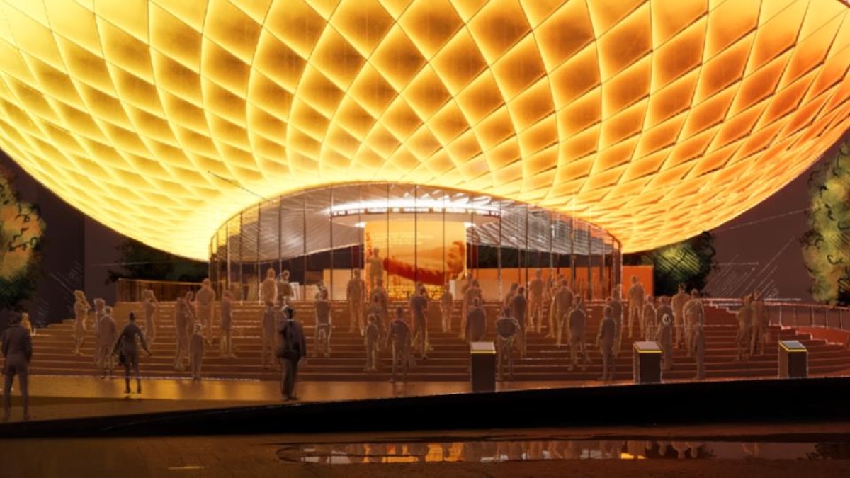 A rendering of a monument proposed by Ed Rendell in LOVE Park for Philadelphia 2026