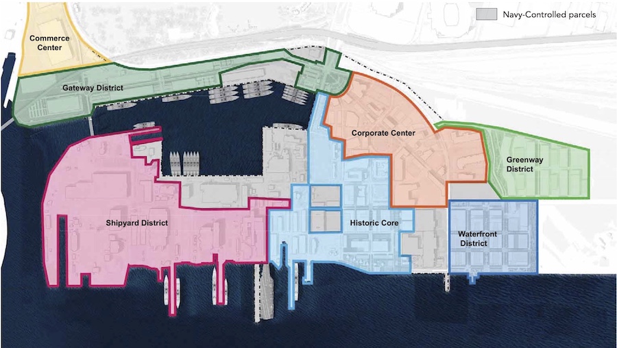 map of navy yard districts