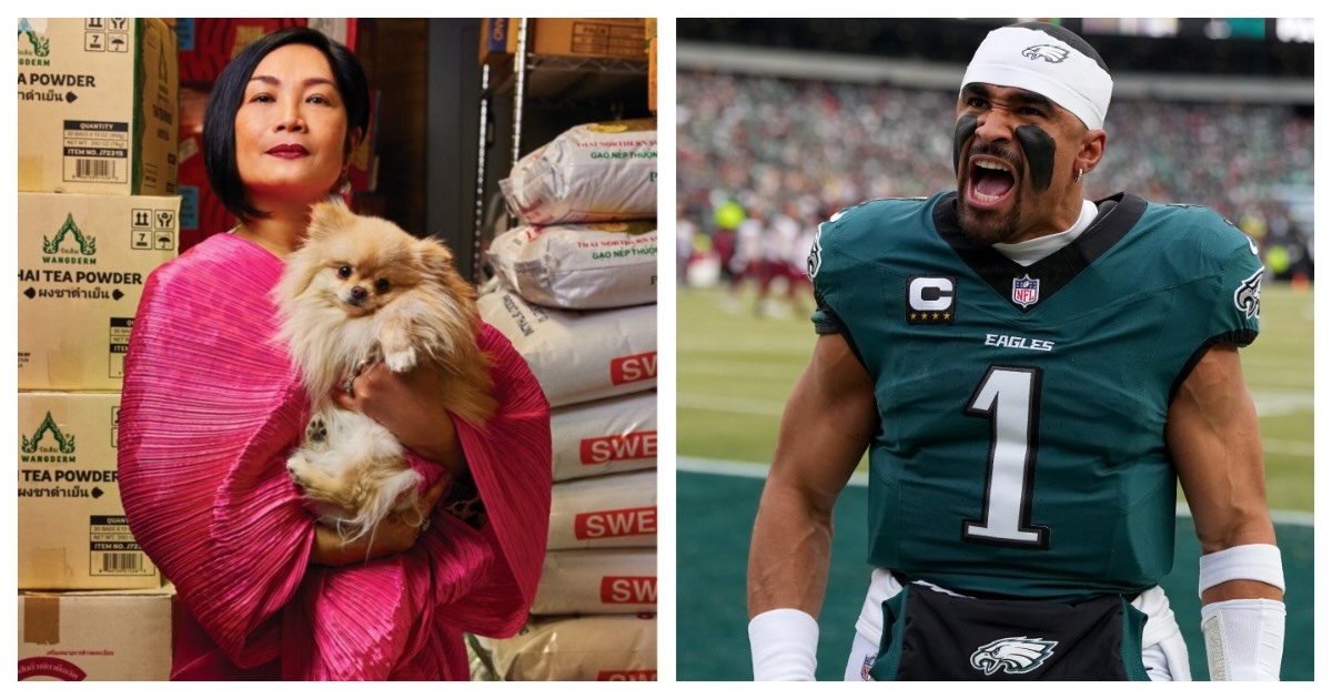 Kalaya owner Nok Suntaranon and Eagles quarterback Jalen Hurts. Both just landed on <em>TIME</em> magazine's 100 Most Influential People of 2025 list.