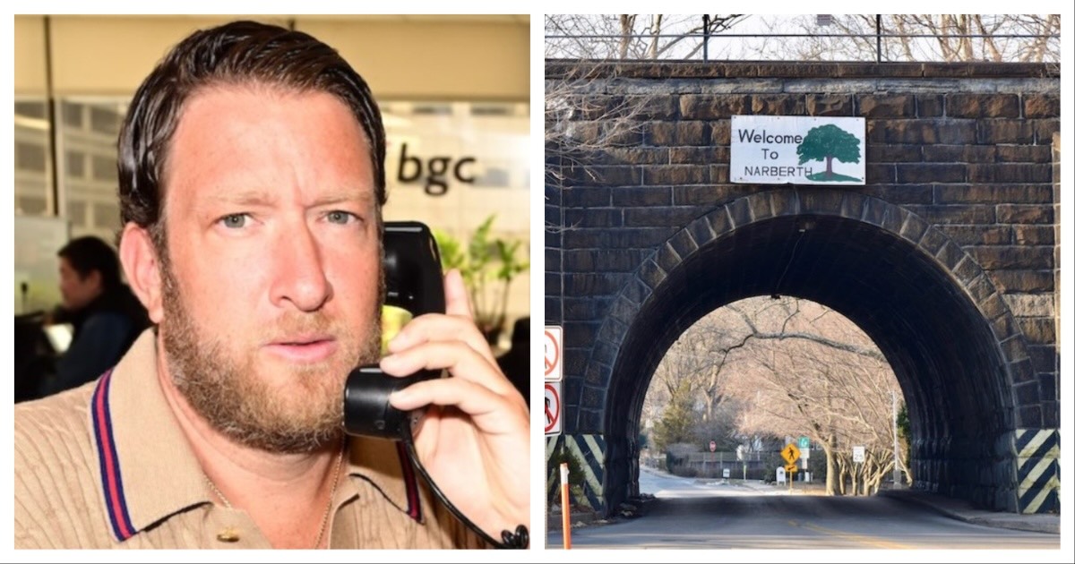 Barstool Sports owner Dave Portnoy, who has been dealing with an antisemite scandal surrounding his Philadelphia bar all week. (Getty Images) | A tunnel in Narberth (via Borough of Narberth)