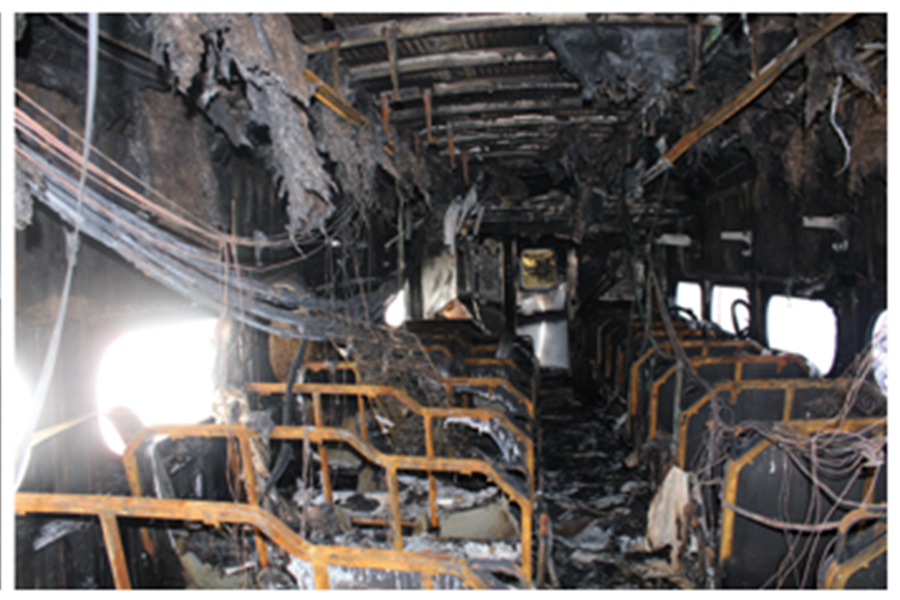 septa fire regional rail train car