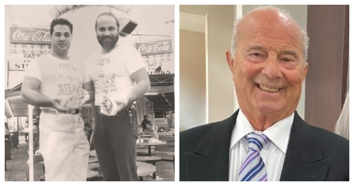 Frank Olivieri Jr. and Frank Olivieri Sr. of Pat's Steaks cheesesteak shop in Philadelphia