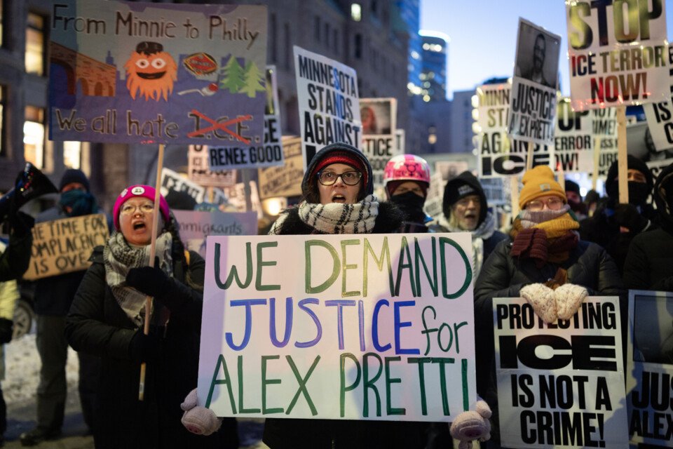 ice protest Minneapolis minnesota philly sign